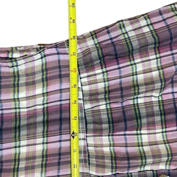 GAP purple plaid 3/4 sleeve button down shirt dress, size xs - Picture 3 of 7